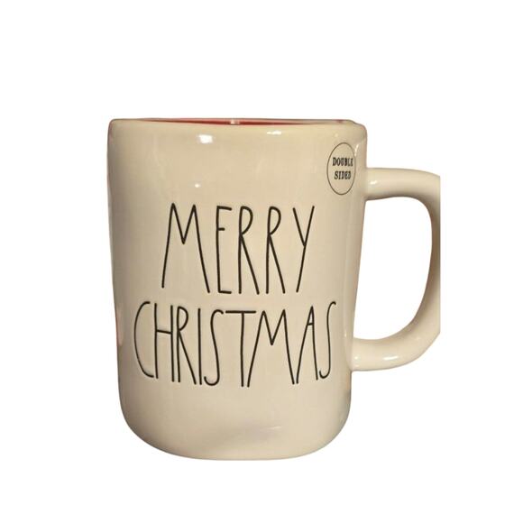 Rae Dunn Merry Christmas and Wreath Double-sided Mug NWT - Picture 1 of 3